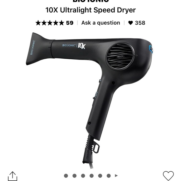 Bio Ionic 10X Black Hair Dryer - Picture 1 of 6